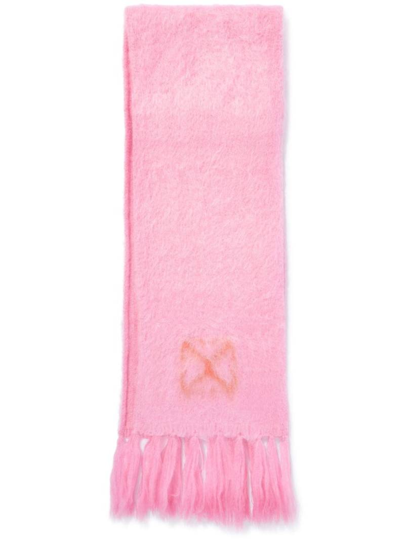 Off-White intarsia-knit logo scarf - Pink von Off-White