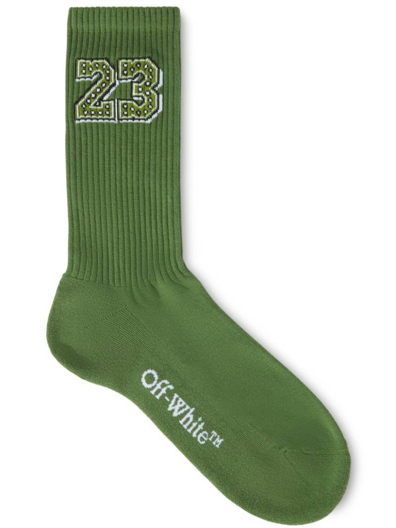 Off-White 23 Bandana intarsia socks - Green von Off-White