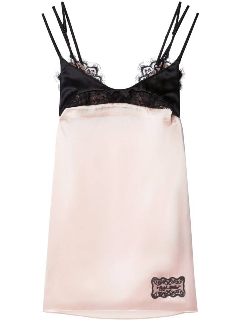 Off-White lace appliqué mini dress - Pink von Off-White