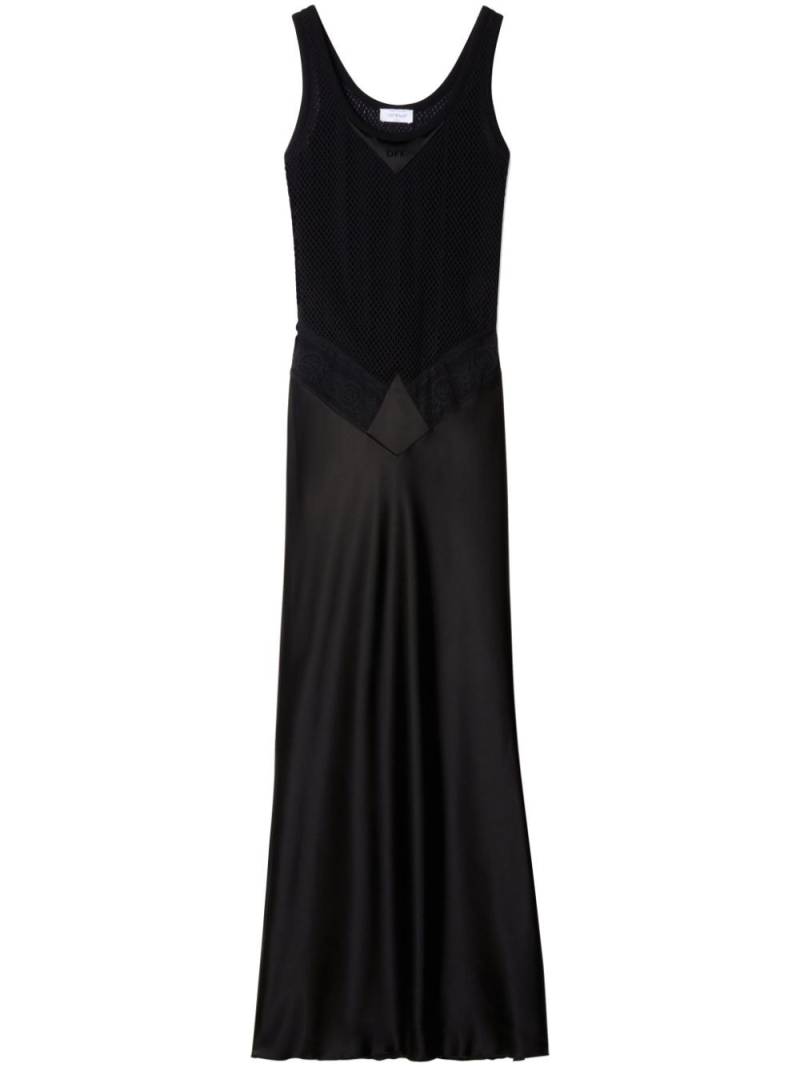 Off-White lace-panel satin maxi dress - Black von Off-White