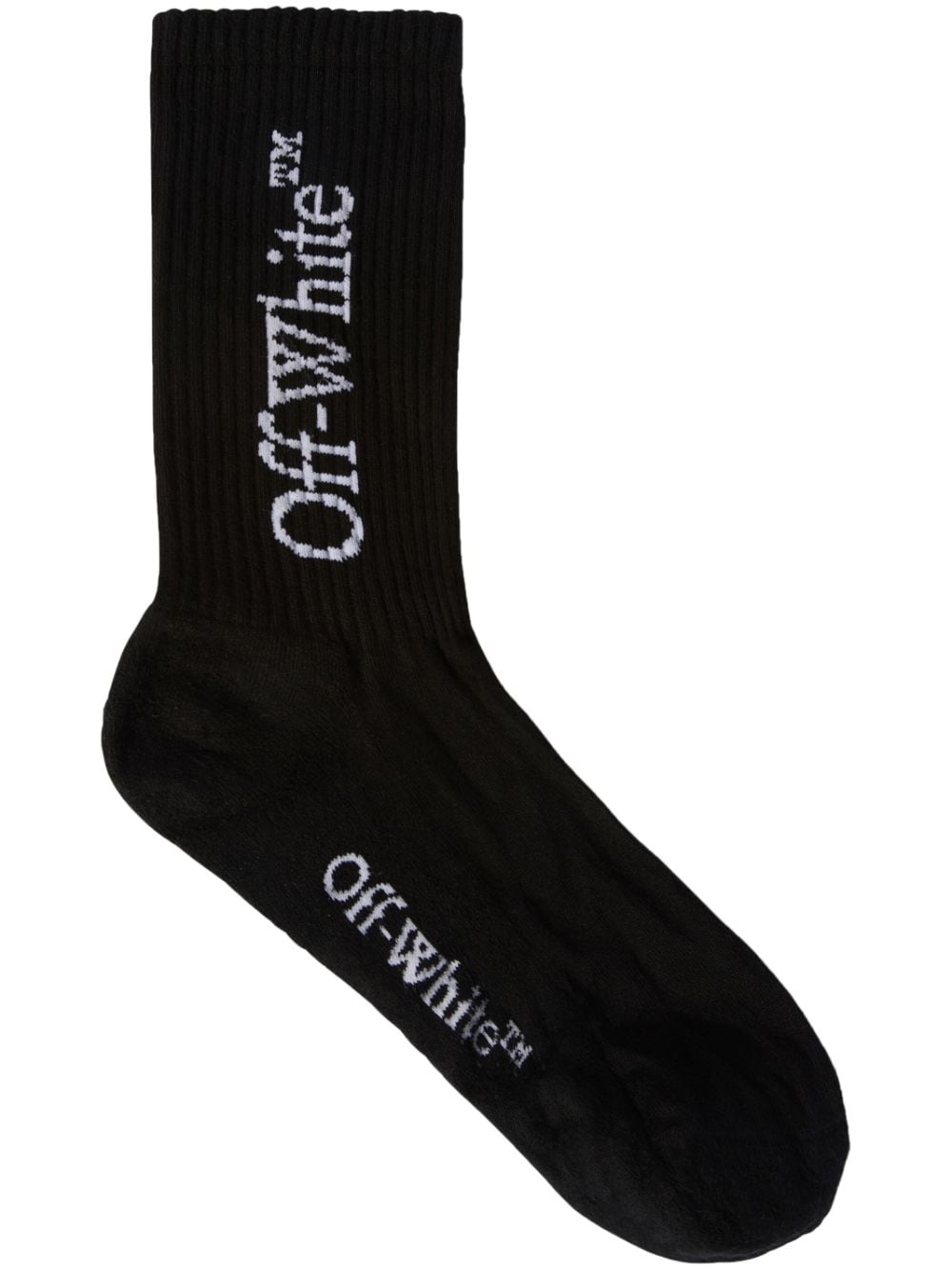 Off-White large logo-print cotton socks - Black von Off-White