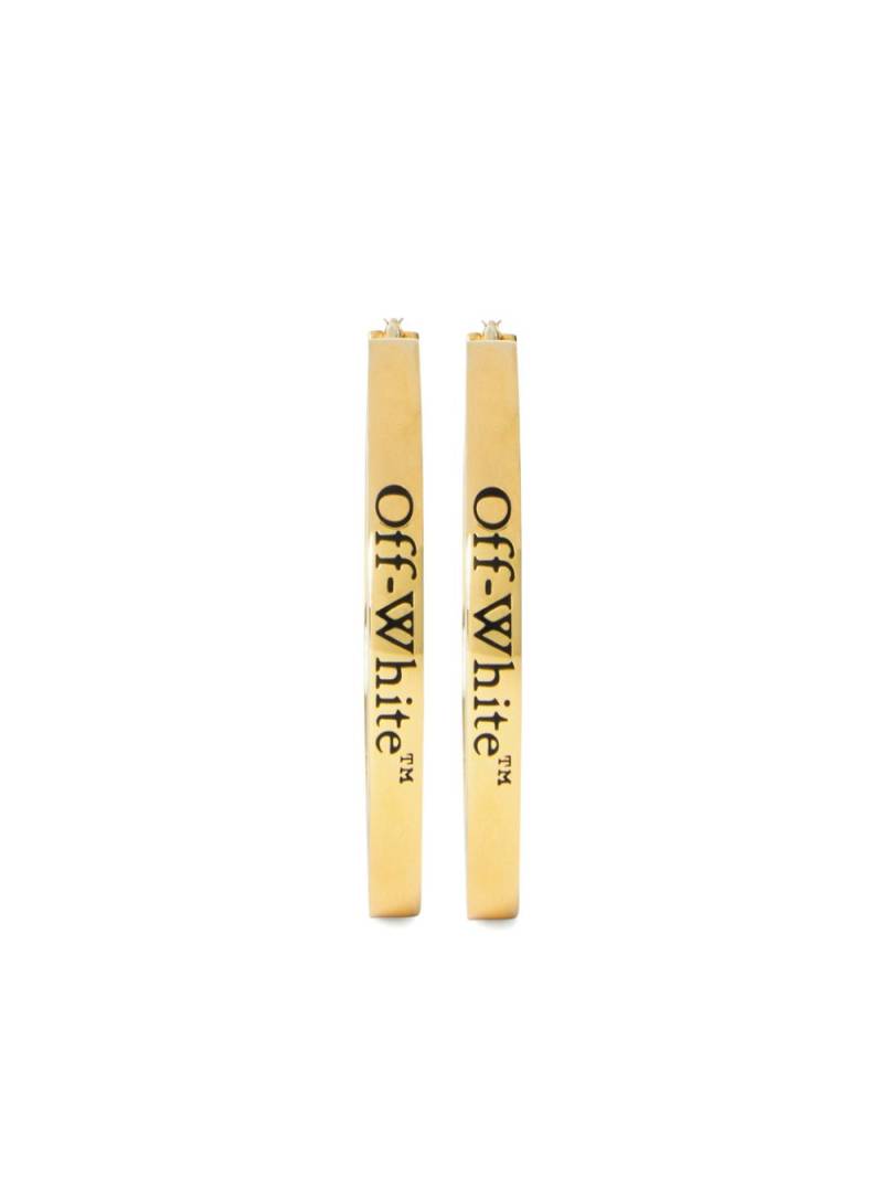 Off-White log-engraved hoop earrings - Gold von Off-White