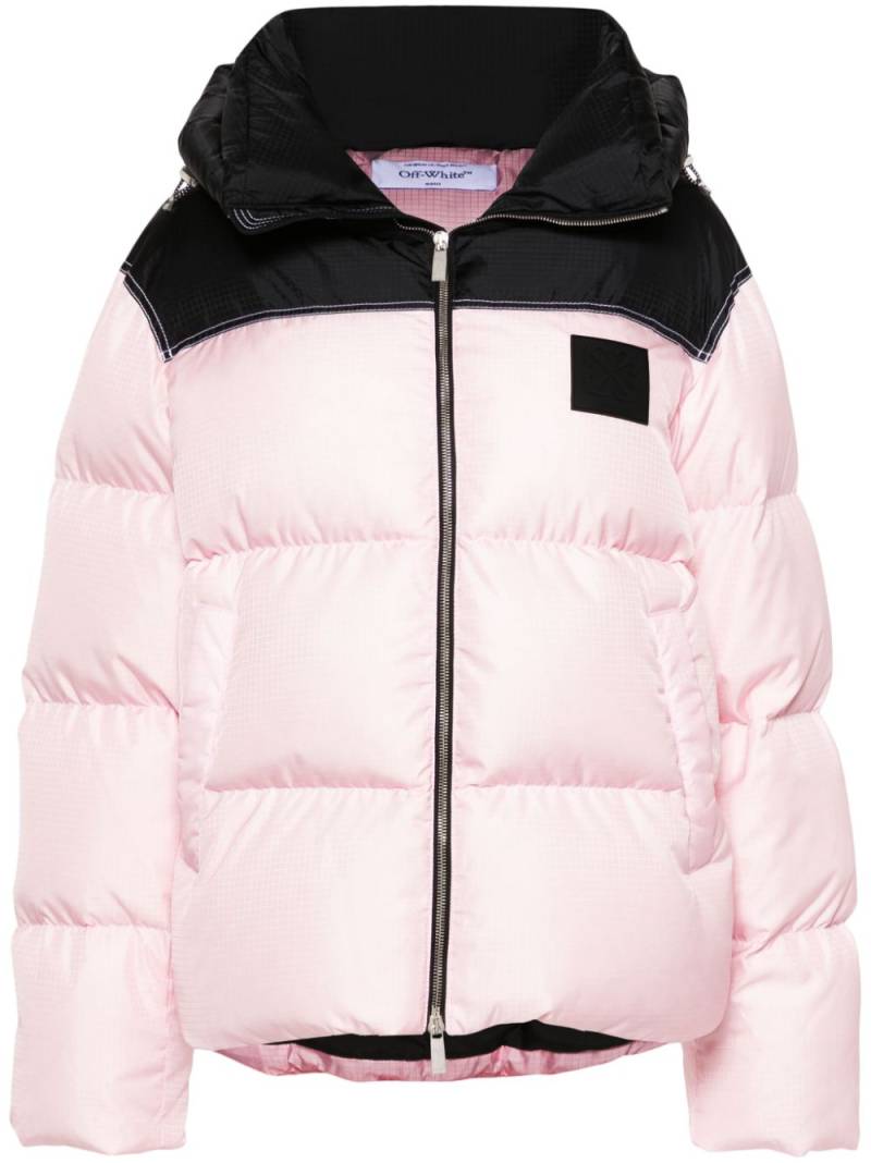 Off-White logo-appliqué puffer jacket - Pink von Off-White