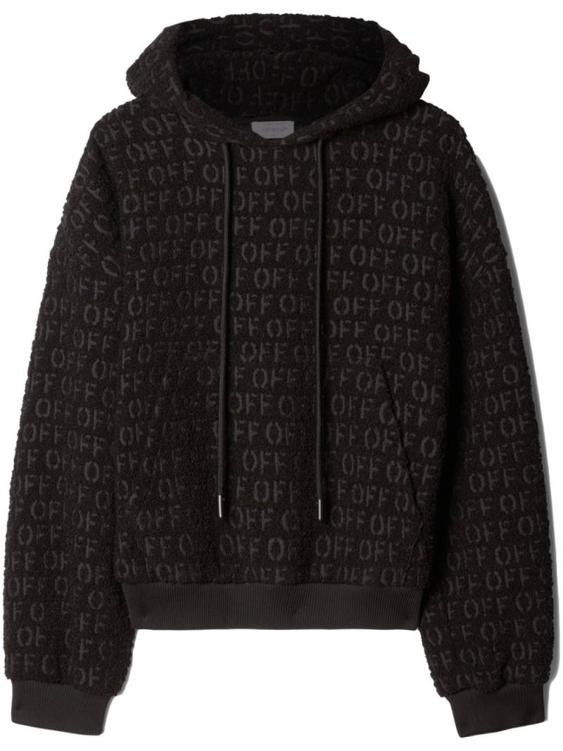 Off-White logo bouclé hoodie - Black von Off-White