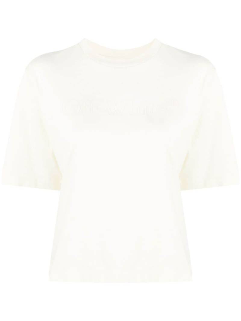 Off-White logo-embossed cotton T-shirt - Neutrals von Off-White