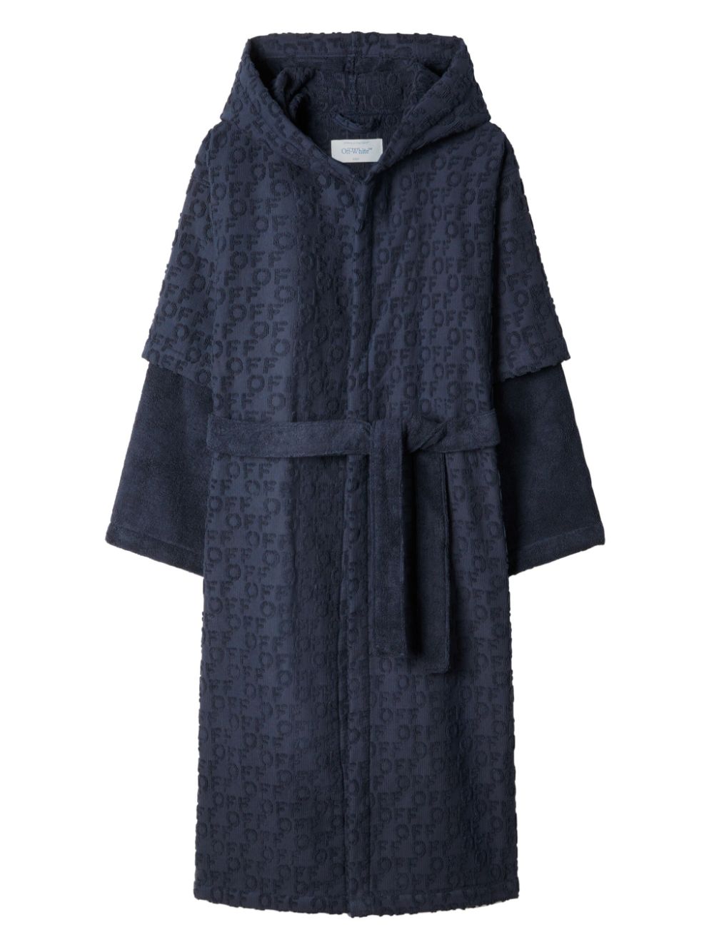 Off-White logo-embossed cotton bathrobe - Blue von Off-White