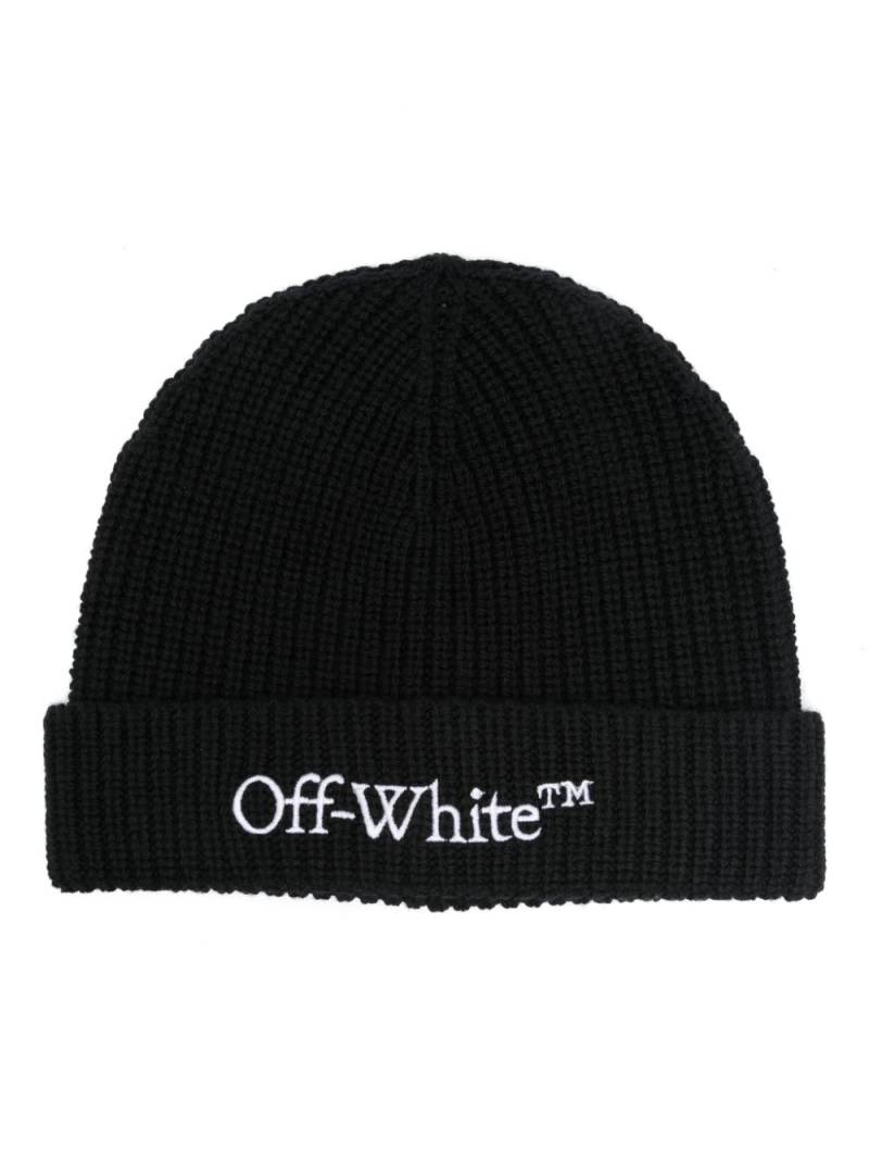 Off-White logo-embroidered beanie - Black von Off-White