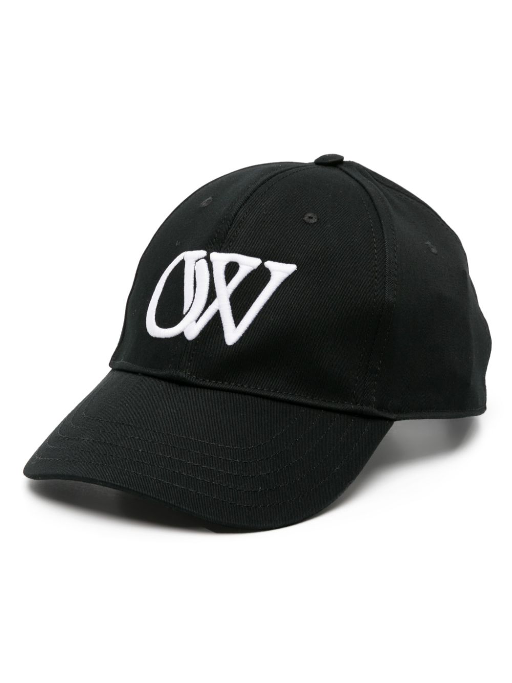 Off-White logo-embroidered cotton baseball cap - Black von Off-White