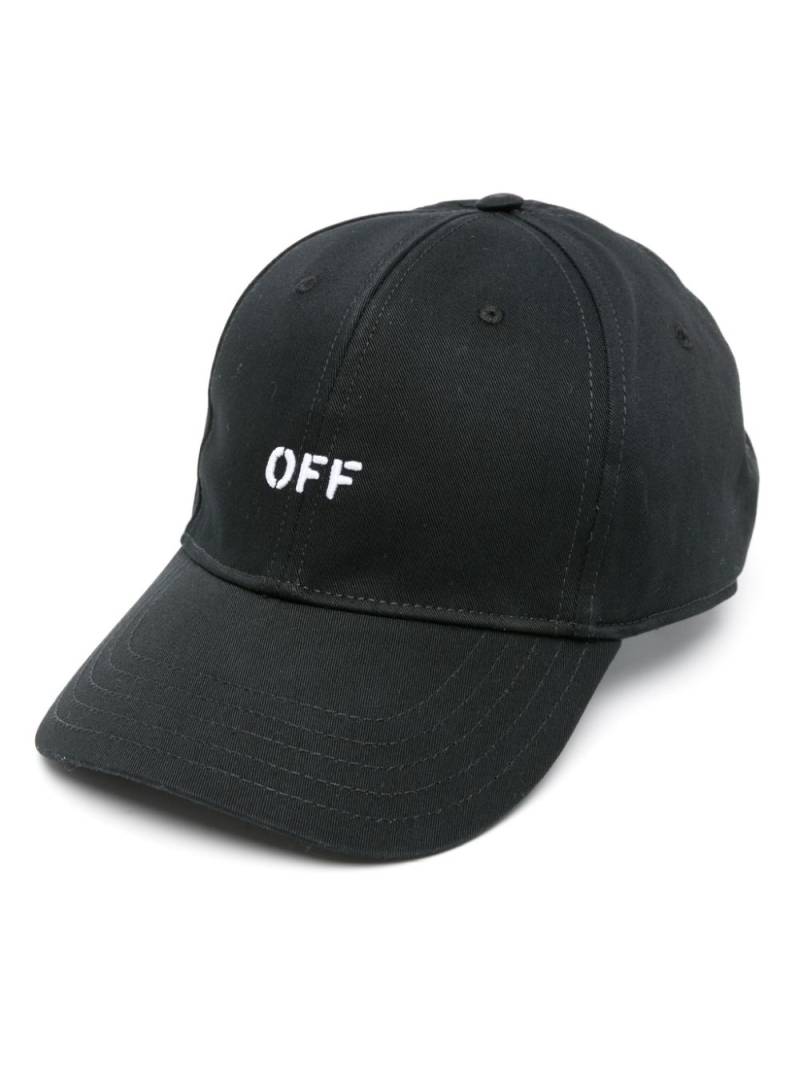 Off-White logo-embroidered cotton baseball cap - Black von Off-White