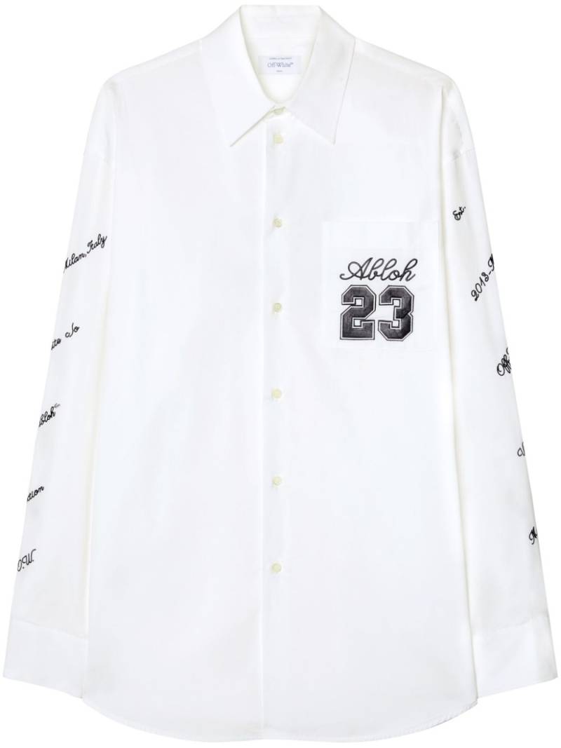 Off-White logo-embroidered cotton shirt von Off-White