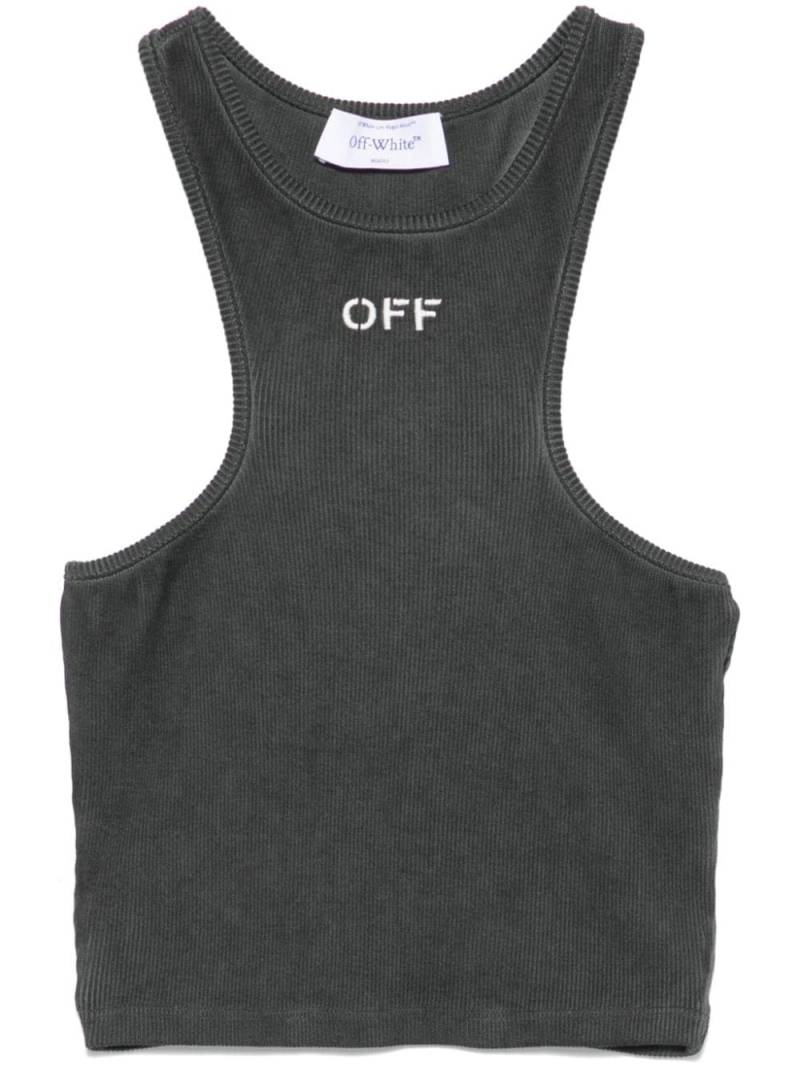 Off-White logo-embroidered rowing top - Grey von Off-White