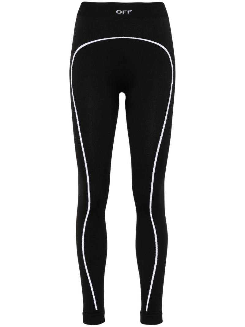 Off-White logo-embroidered seamless performance leggings - Black von Off-White