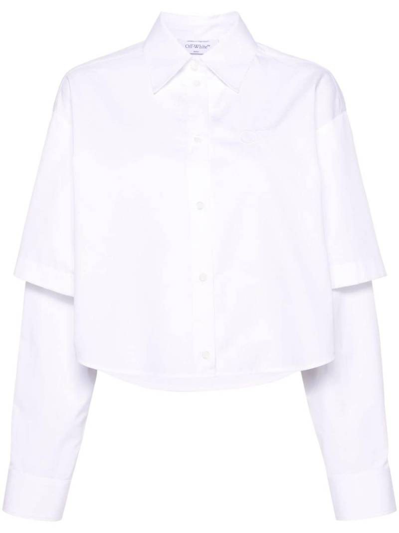 Off-White logo-embroidery layered cotton shirt von Off-White