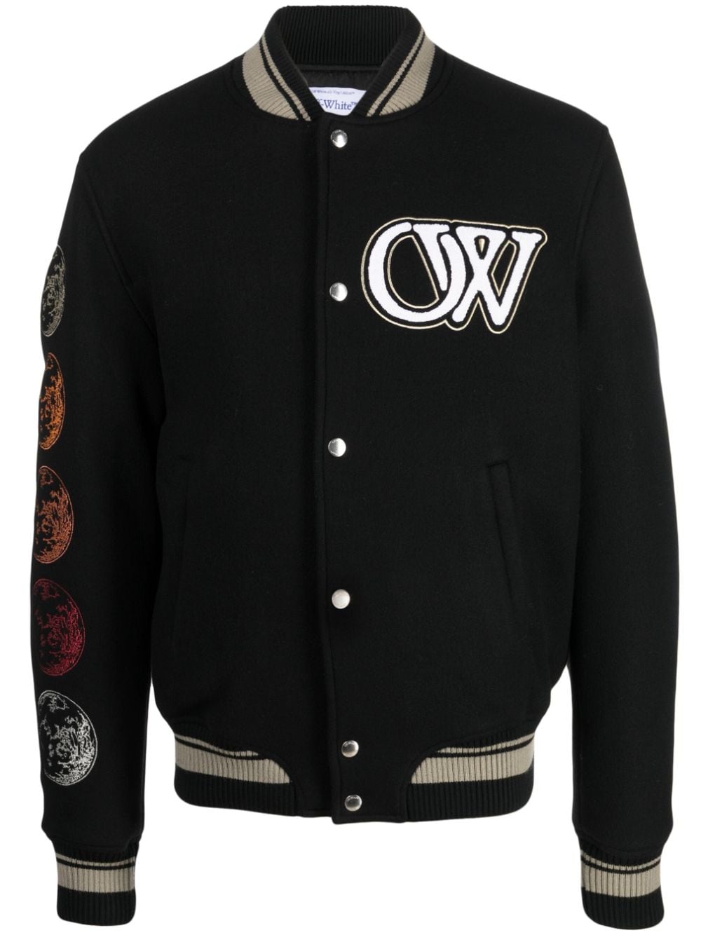 Off-White logo-appliqué bomber jacket - Black von Off-White