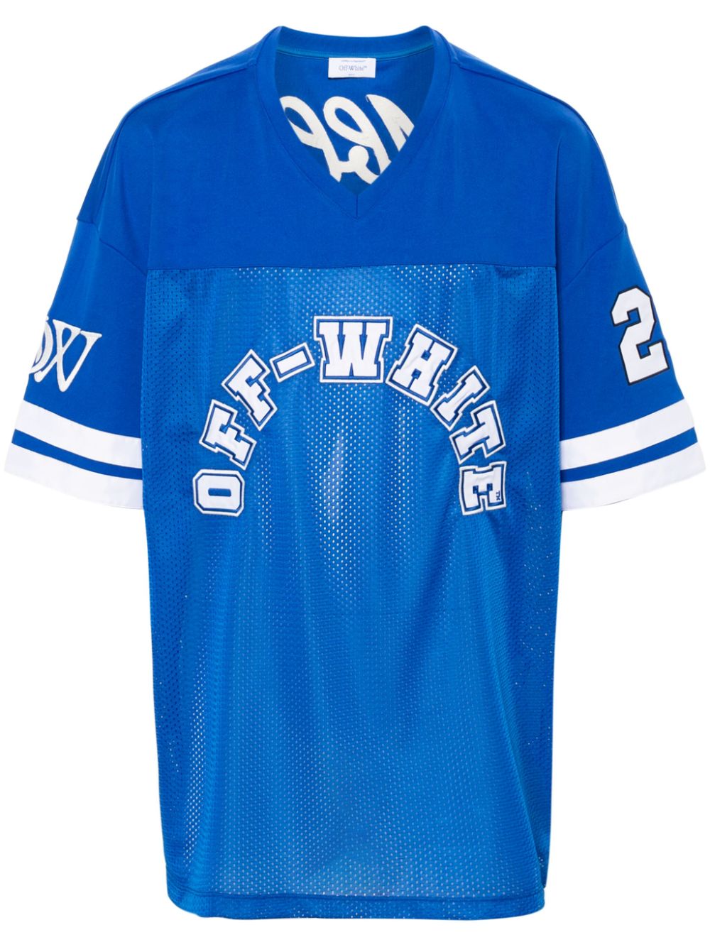 Off-White logo-patch football T-shirt - Blue von Off-White