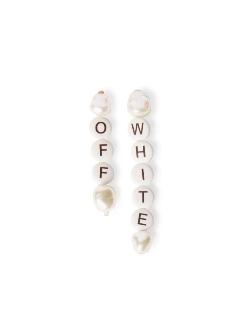 Off-White logo-print beaded drop earrings von Off-White