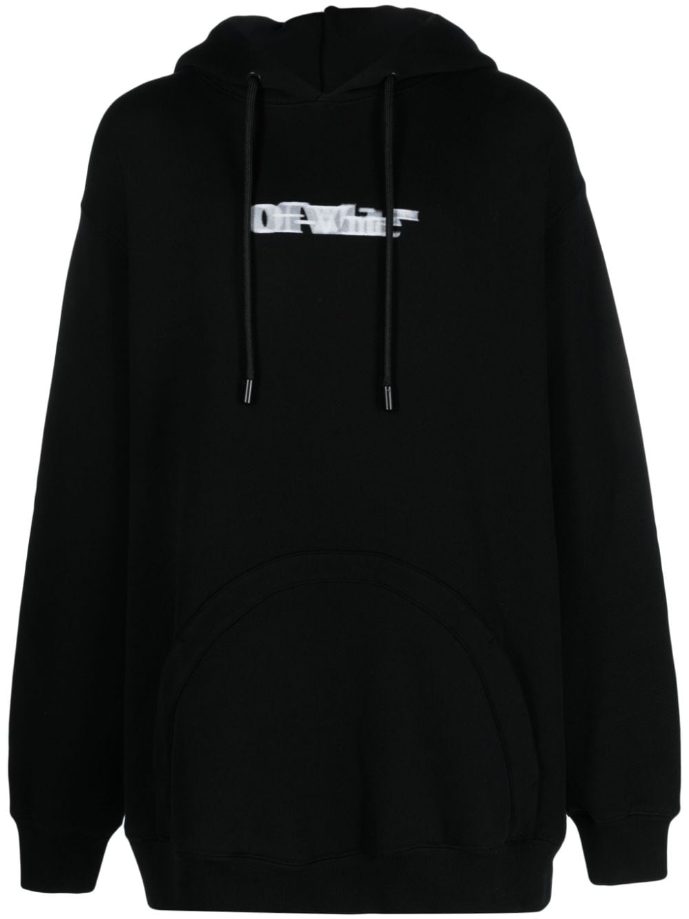 Off-White logo-print cotton hoodie - Black von Off-White