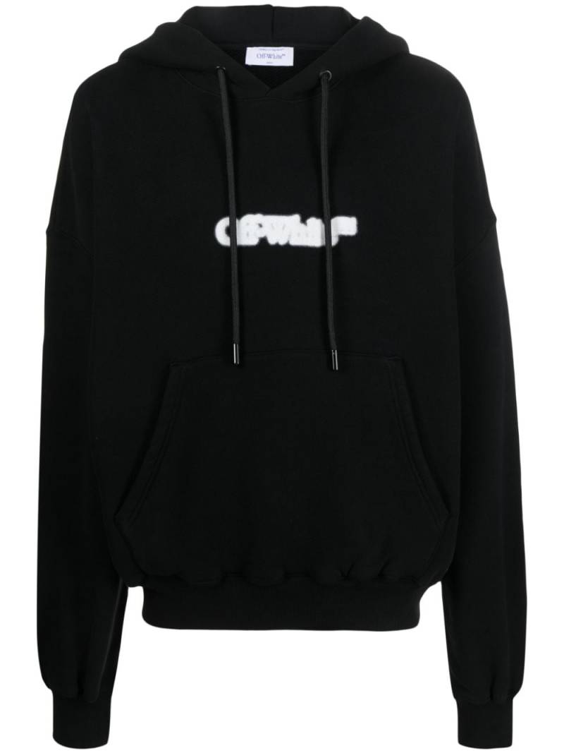 Off-White logo-print cotton hoodie - Black von Off-White