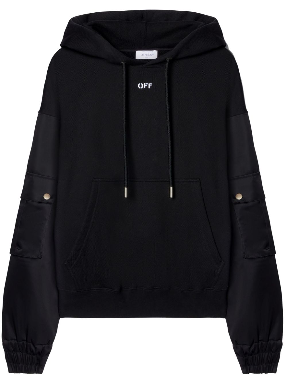 Off-White logo-print cotton hoodie - Black von Off-White