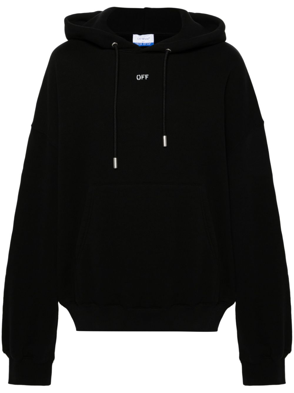 Off-White logo-print cotton hoodie - Black von Off-White