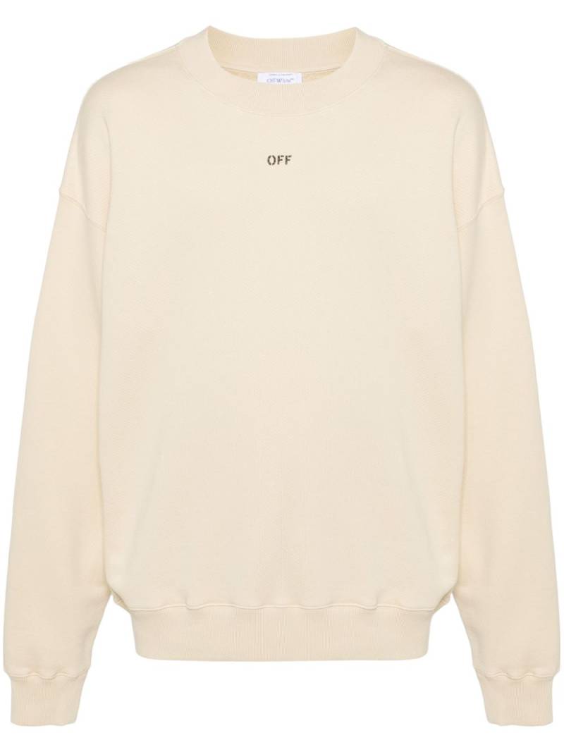 Off-White logo-print cotton sweatshirt - Neutrals von Off-White