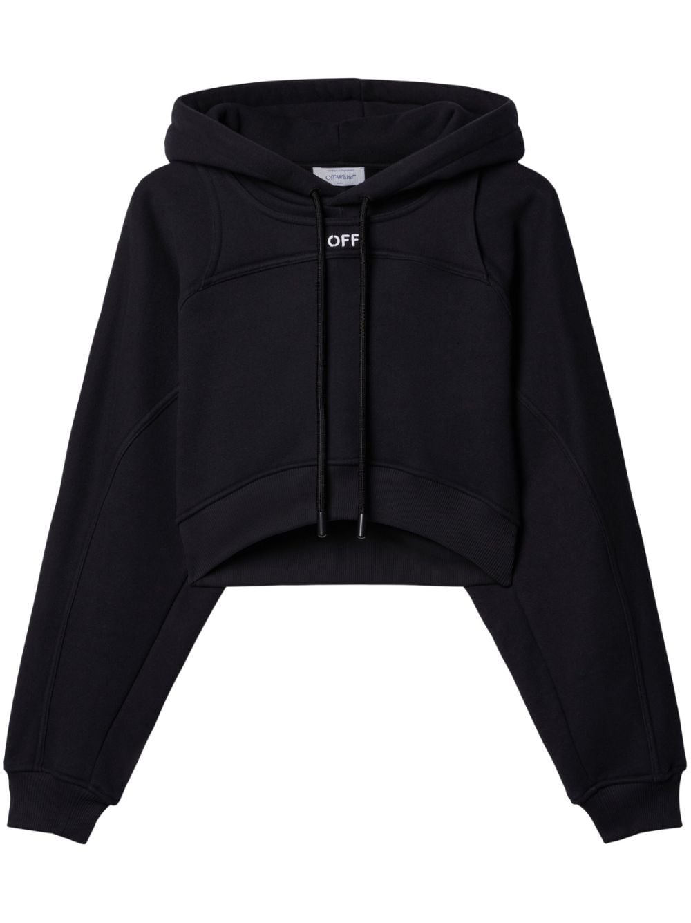 Off-White logo-print cropped hoodie - Black von Off-White