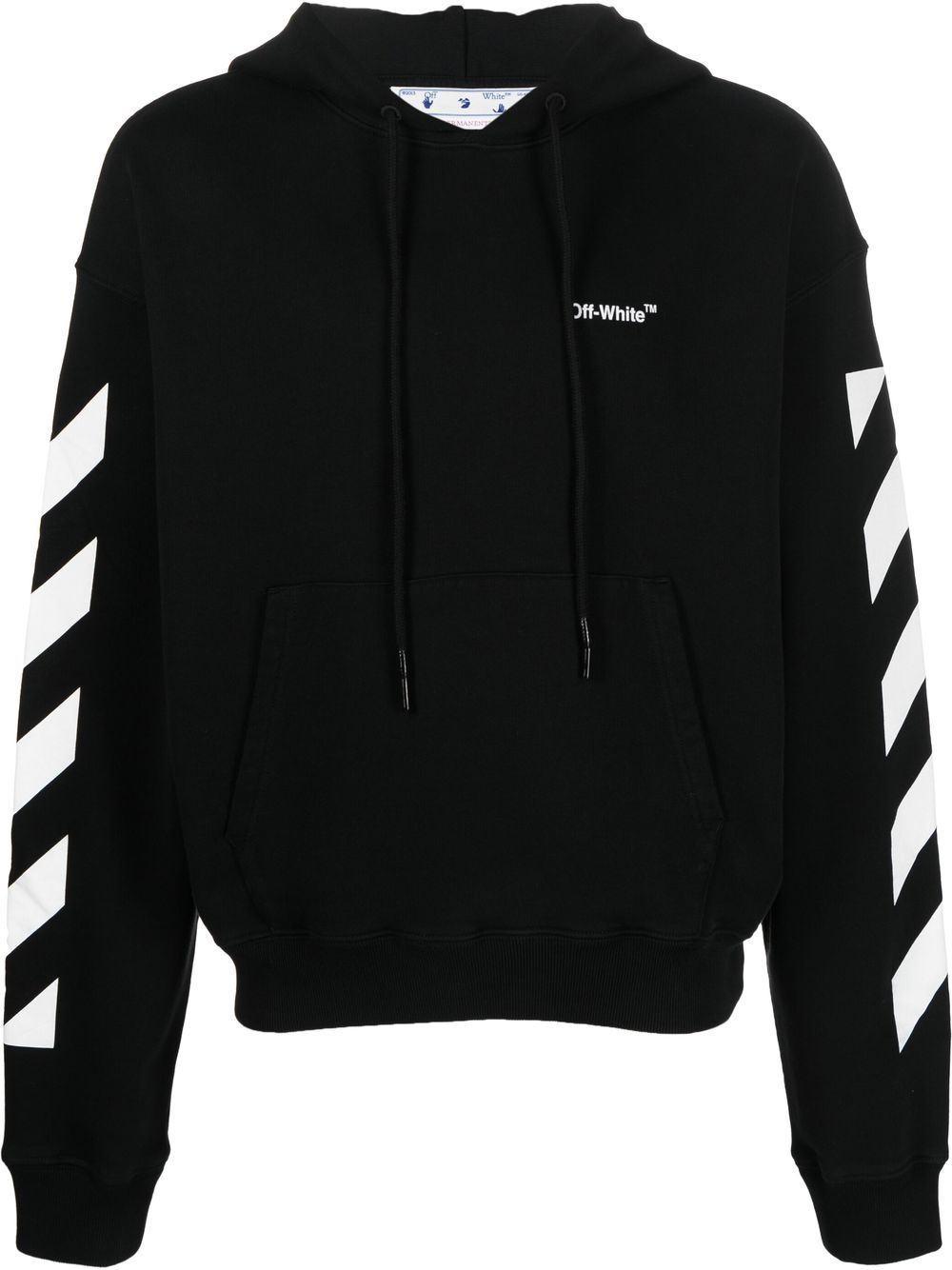 Off-White logo-print drawstring hoodie - Black von Off-White