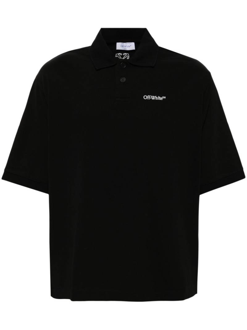 Off-White logo print polo shirt - Black von Off-White