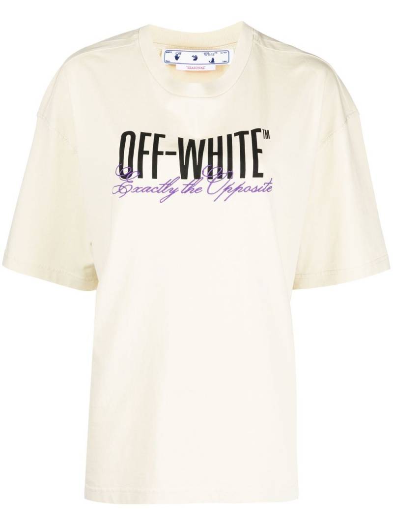 Off-White logo-print short-sleeve T-shirt - Neutrals von Off-White