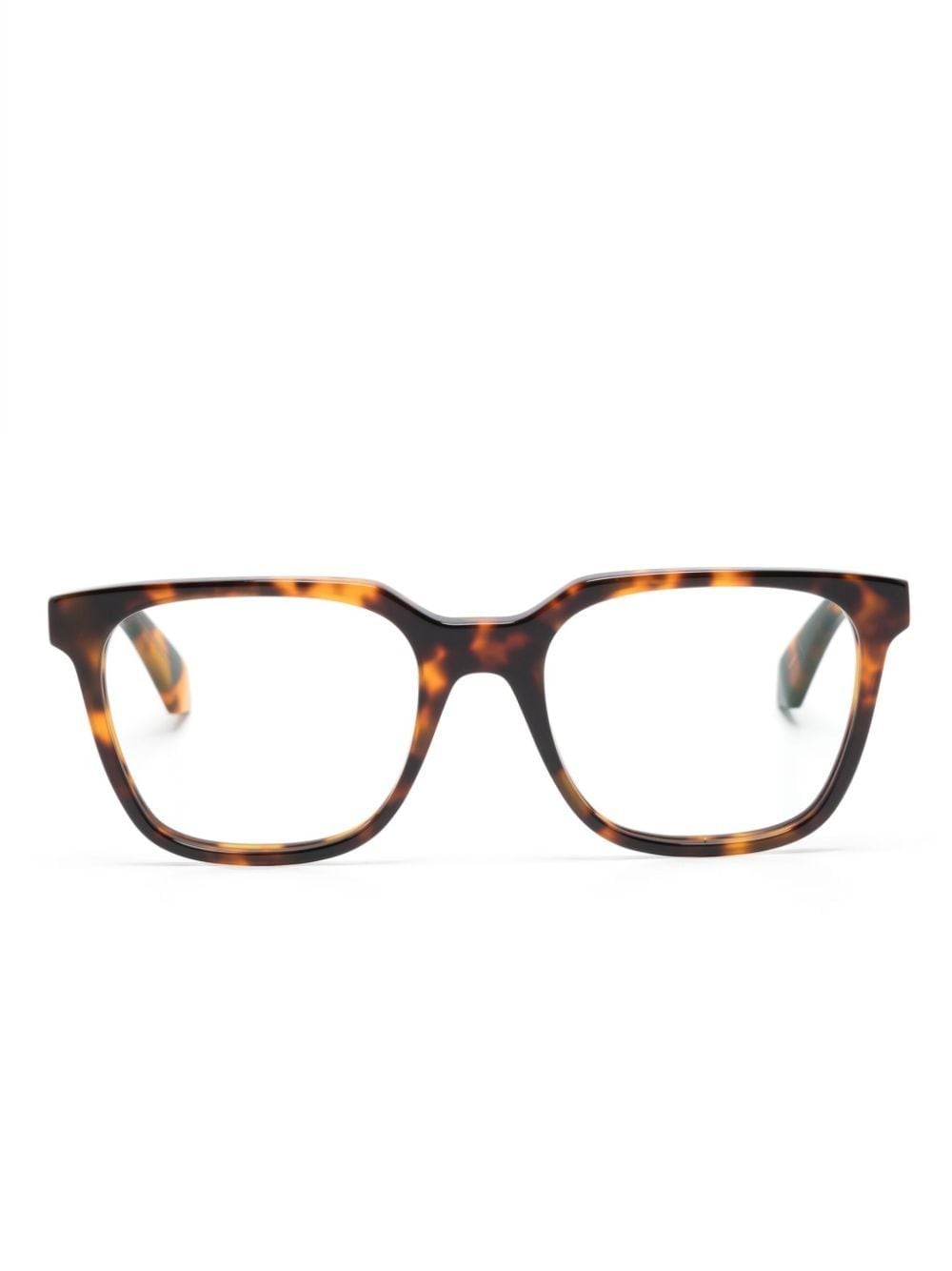 Off-White Eyewear logo-print square-frame glasses - Brown von Off-White Eyewear