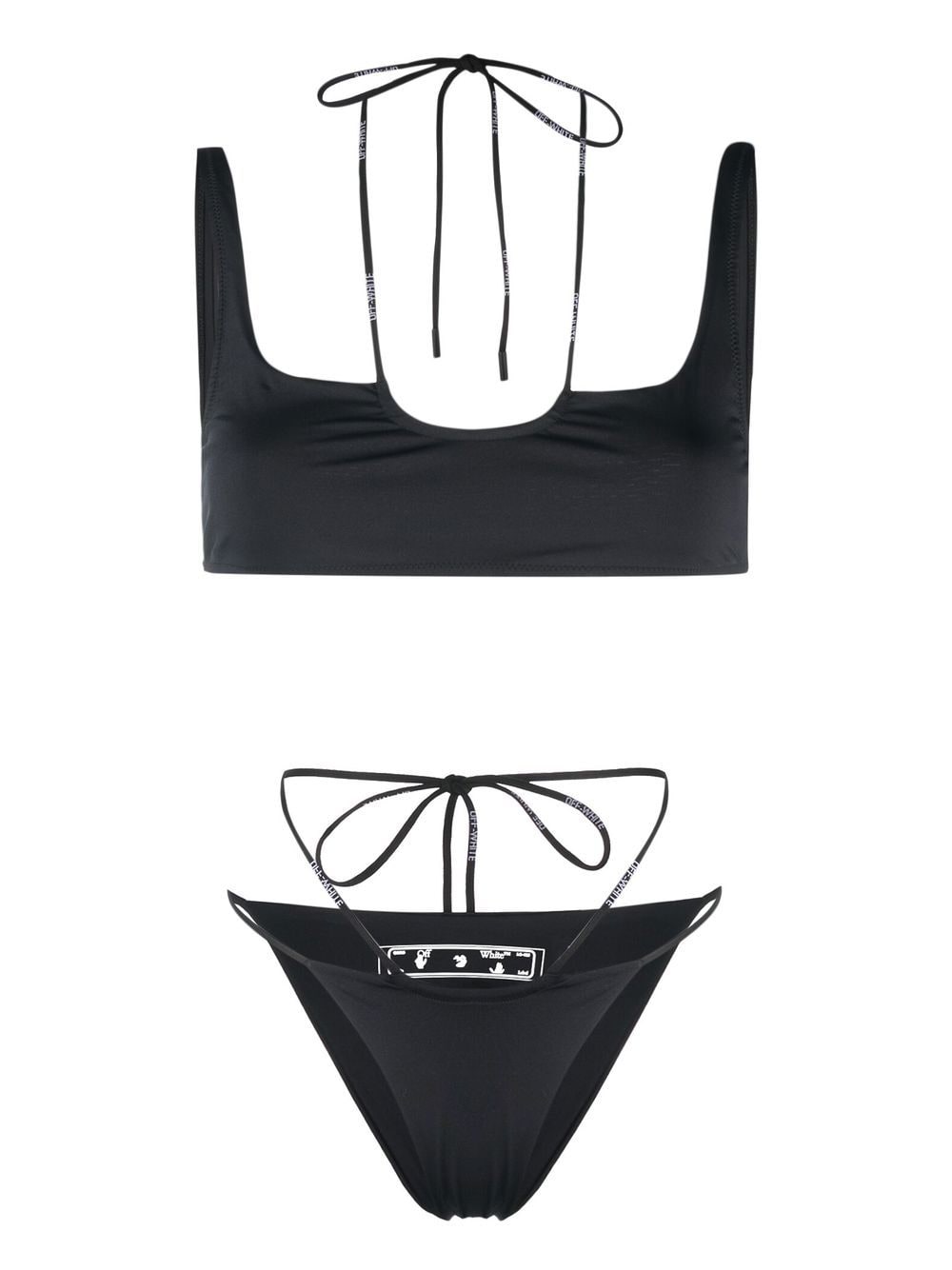 Off-White logo-print two-piece bikini - Black von Off-White