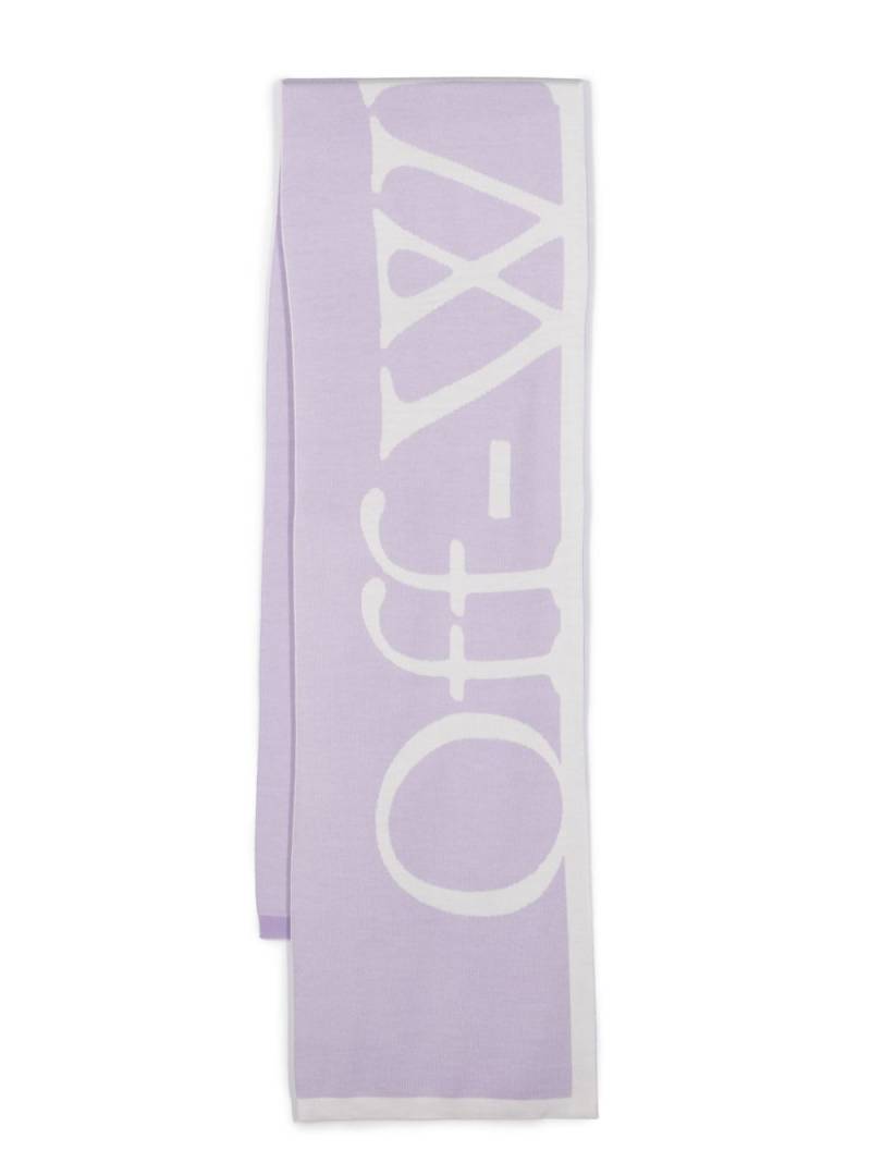 Off-White logo-intarsia virgin-wool scarf - Purple von Off-White