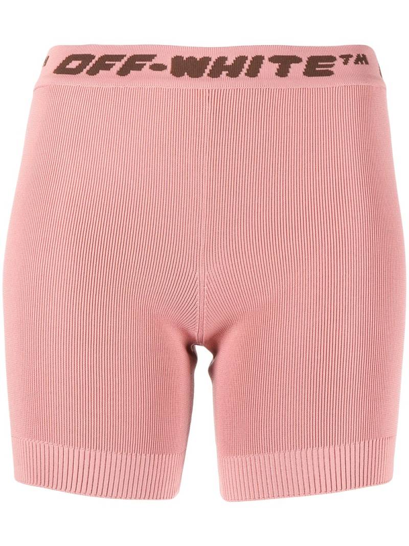 Off-White logo-waistband mini shorts - Pink von Off-White