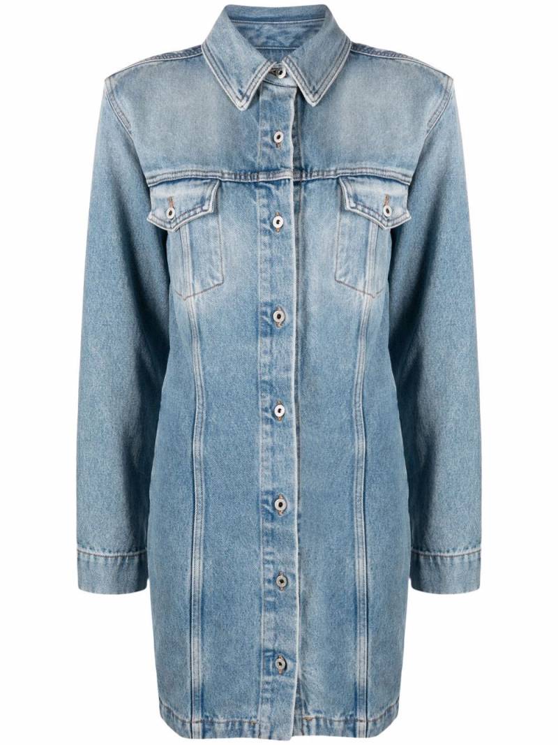 Off-White long-sleeve denim shirtdress - Blue von Off-White