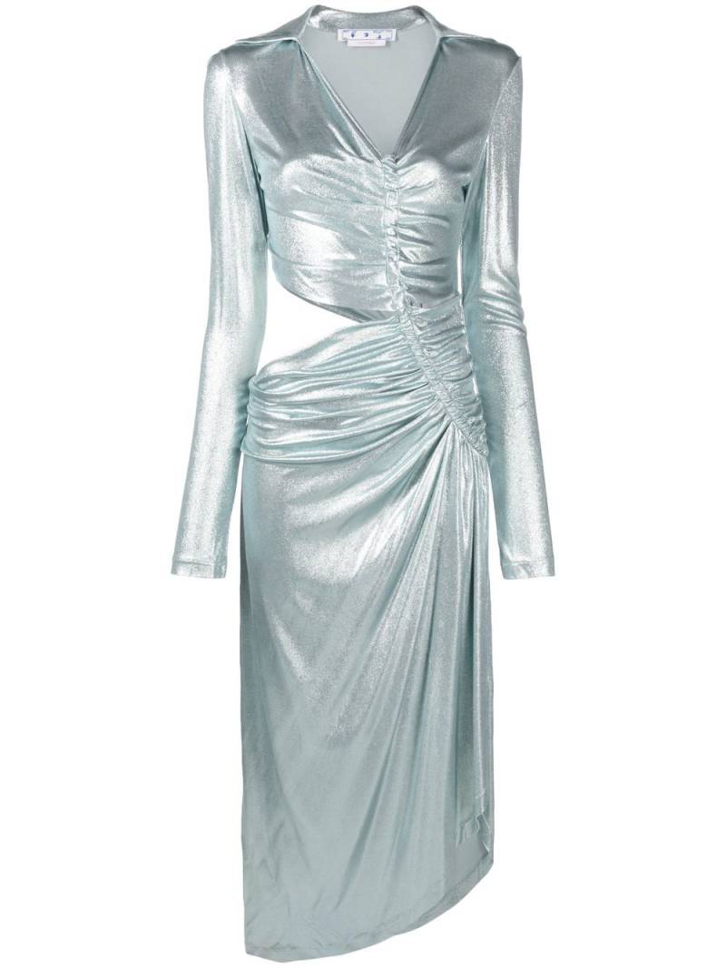 Off-White metallic draped midi dress - Blue von Off-White