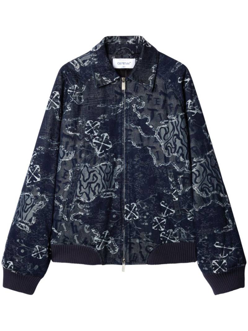 Off-White patterned-jacquard bomber jacket - Blue von Off-White