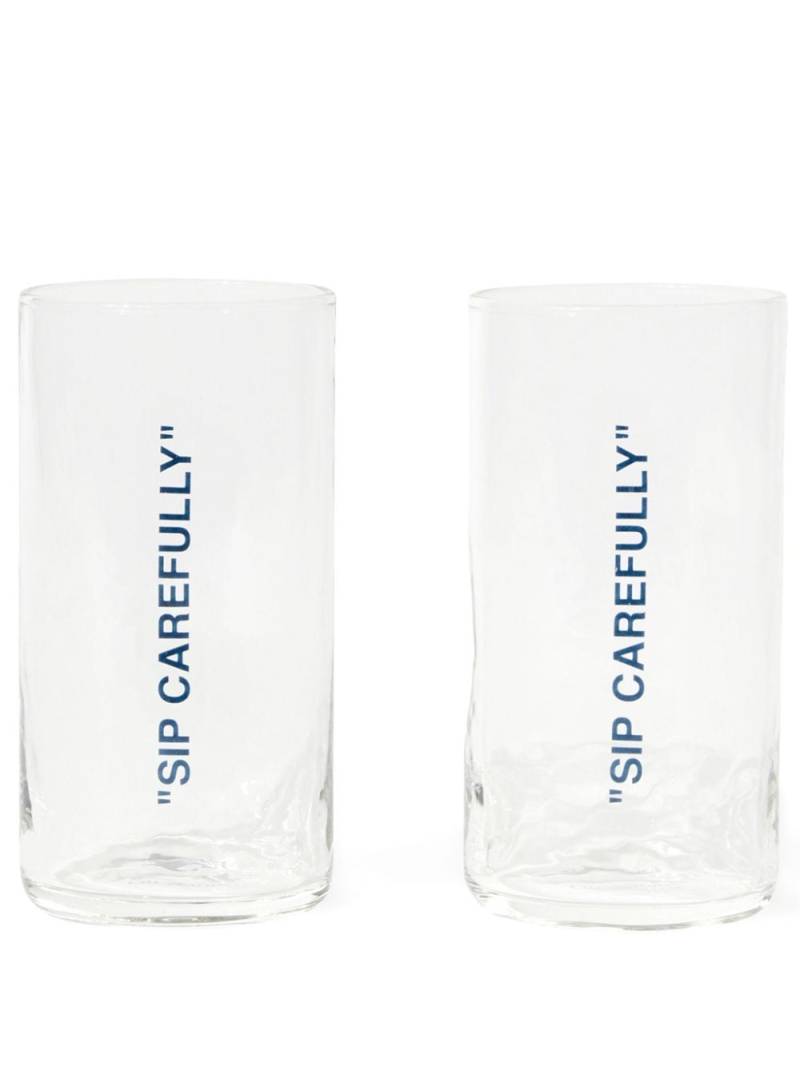 Off-White quote-print cocktail glasses (set of two) von Off-White