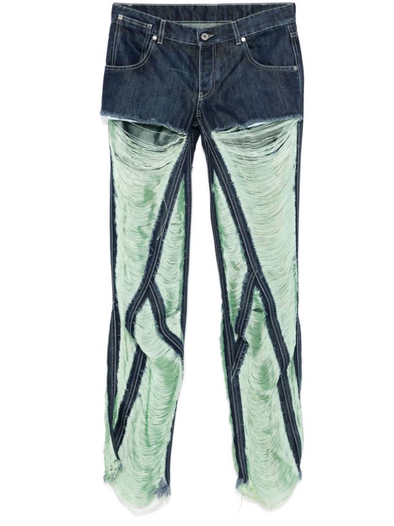 Off-White shredded jeans - Blue von Off-White