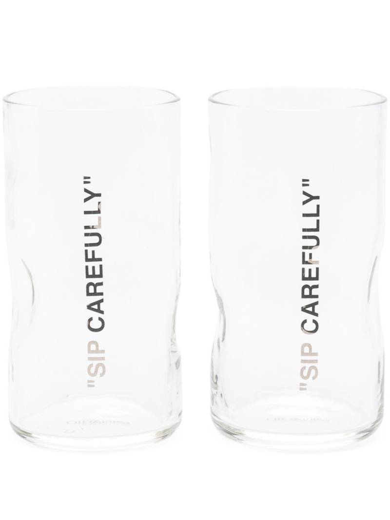 Off-White slogan-print cocktail glass set - Neutrals von Off-White