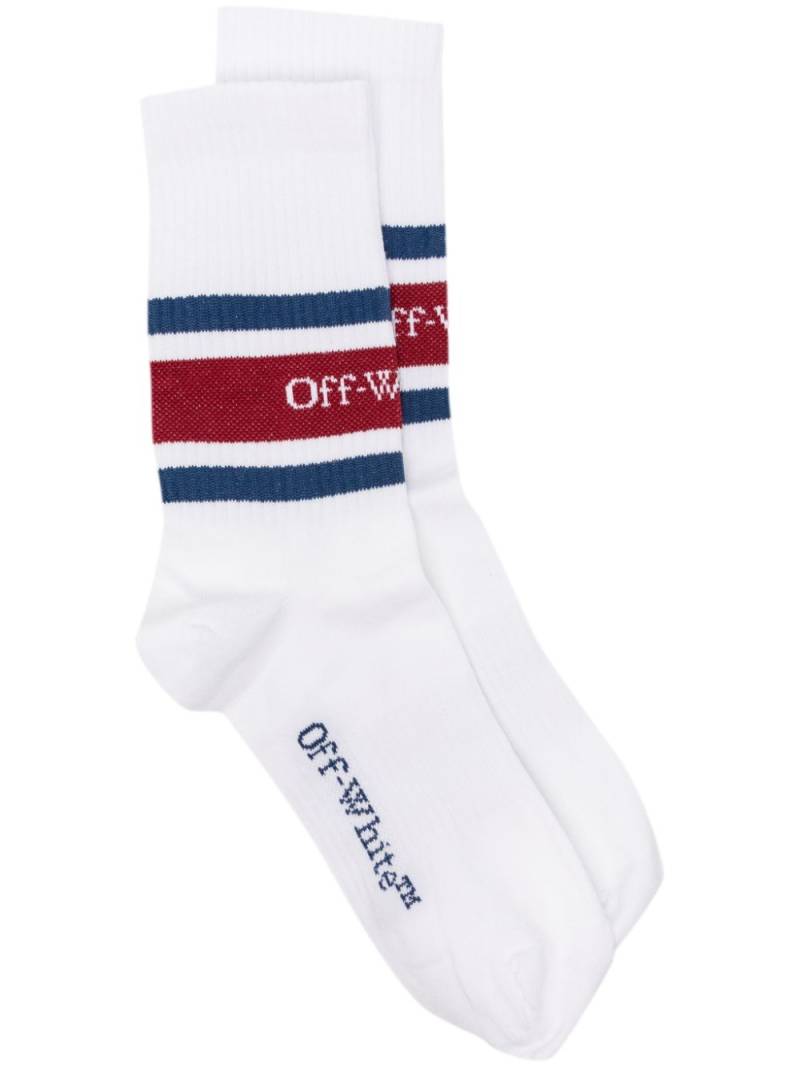 Off-White striped logo-jacquard socks von Off-White