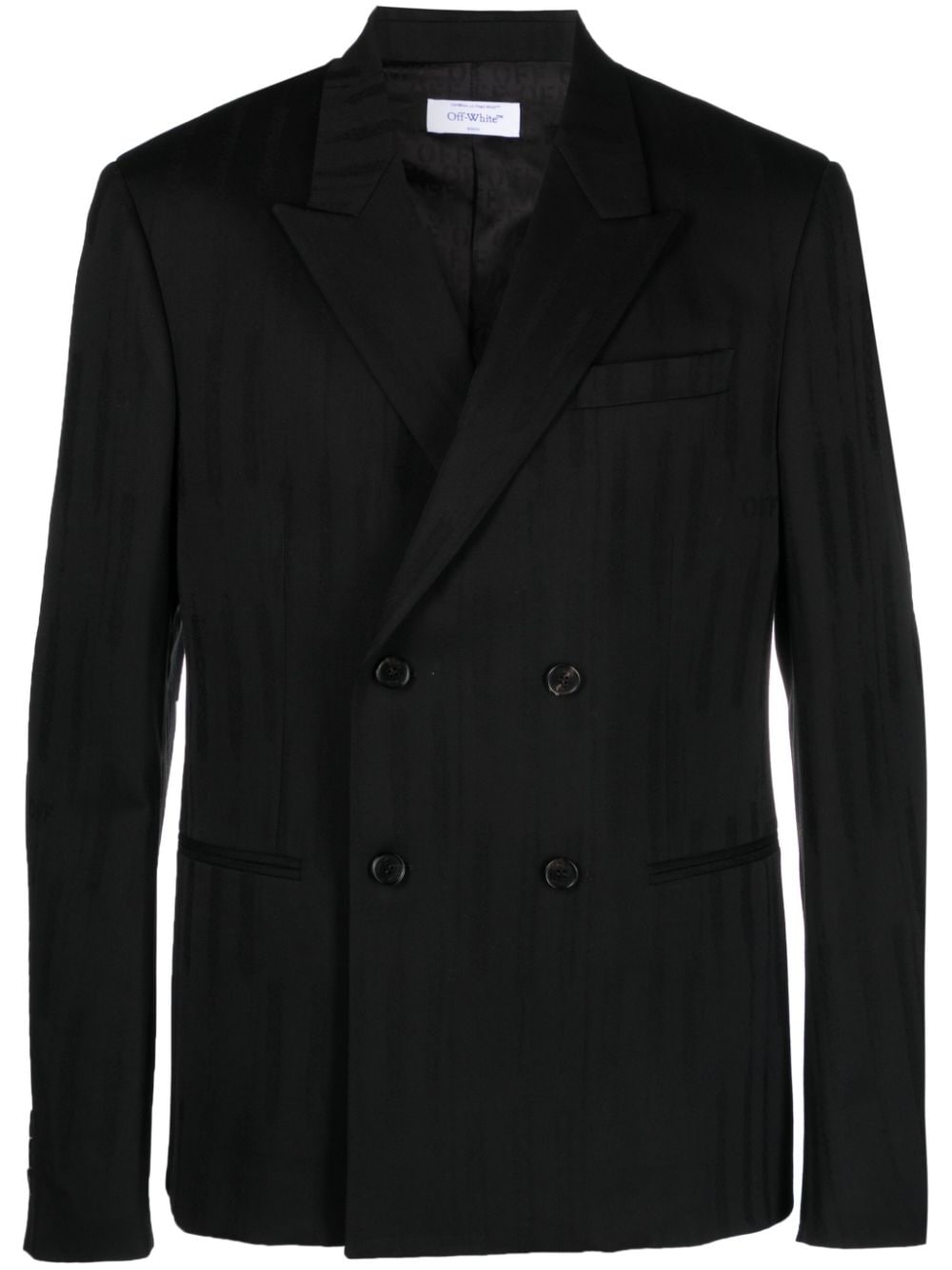 Off-White striped virgin wool-blend blazer - Black von Off-White