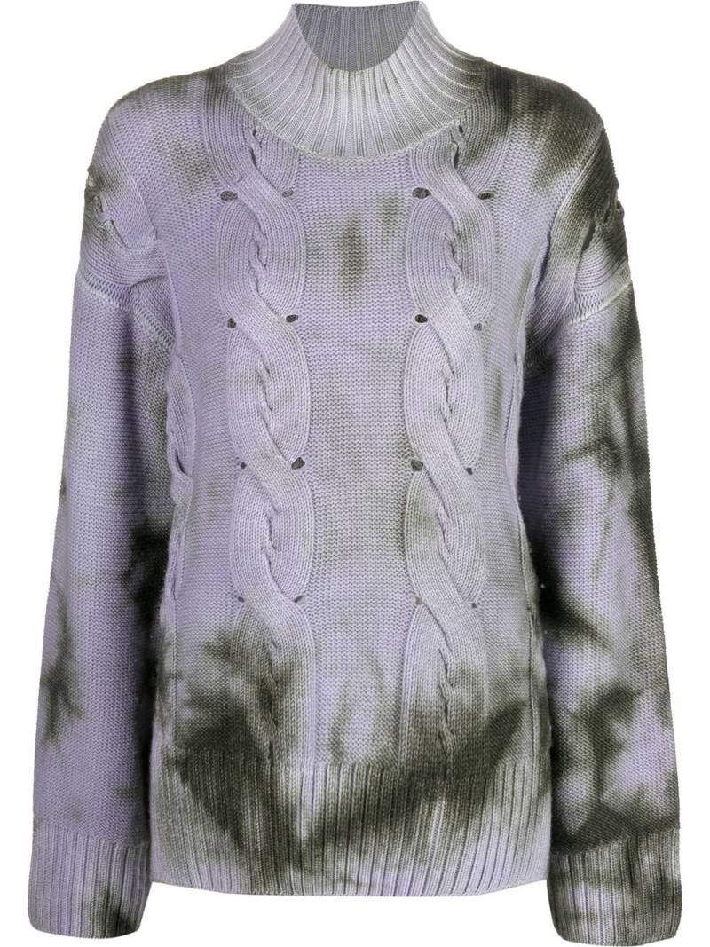 Off-White tie-die cable-knit jumper - Purple von Off-White