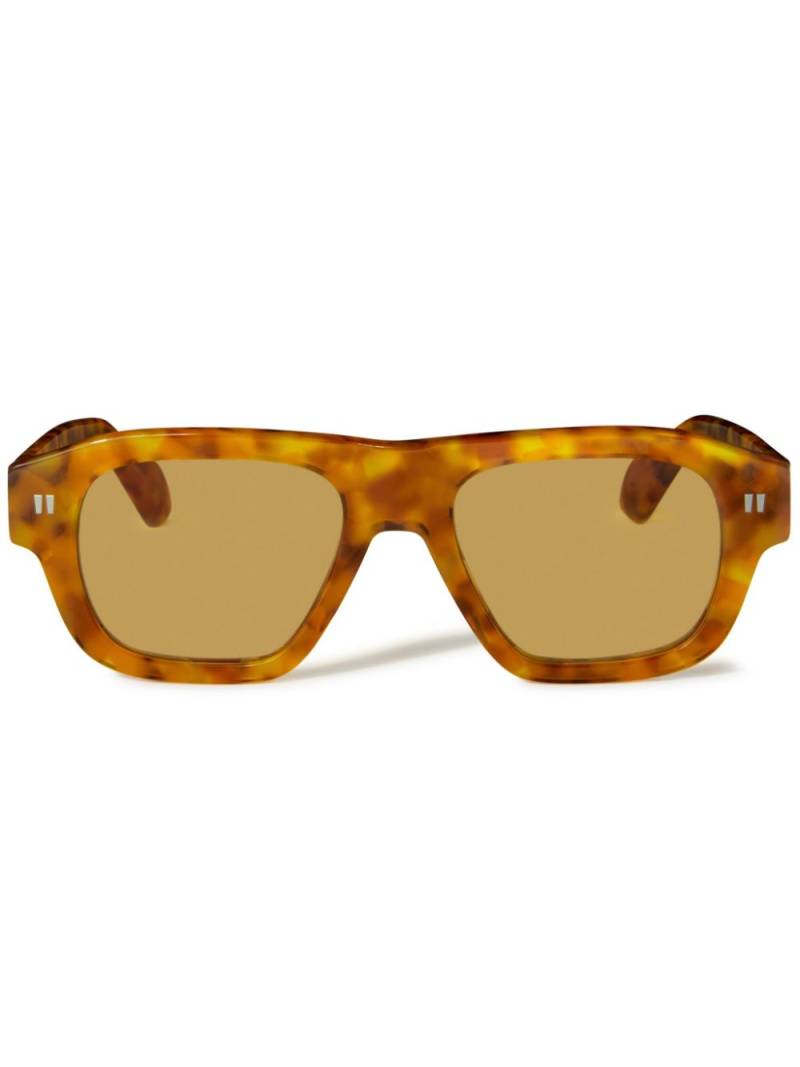 Off-White tortoiseshell-effect geometric-frame sunglasses - Brown von Off-White