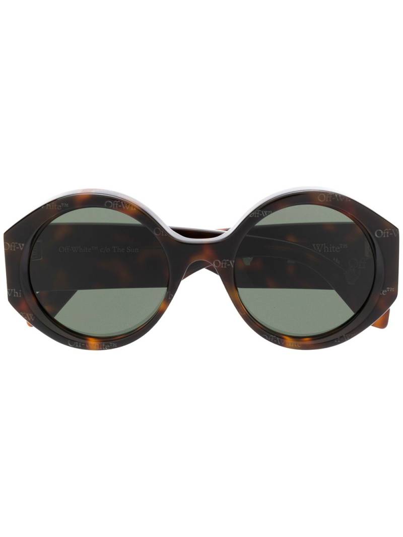 Off-White Eyewear tortoiseshell-effect round frame sunglasses - Brown von Off-White Eyewear