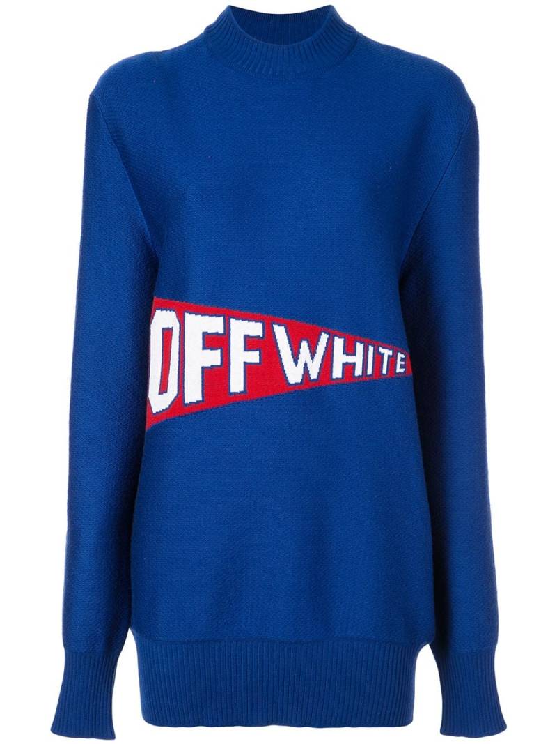 Off-White varsity style logo jumper - Blue von Off-White