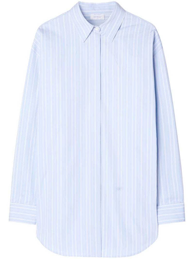 Off-White zip-detail pinstriped poplin shirt - Blue von Off-White