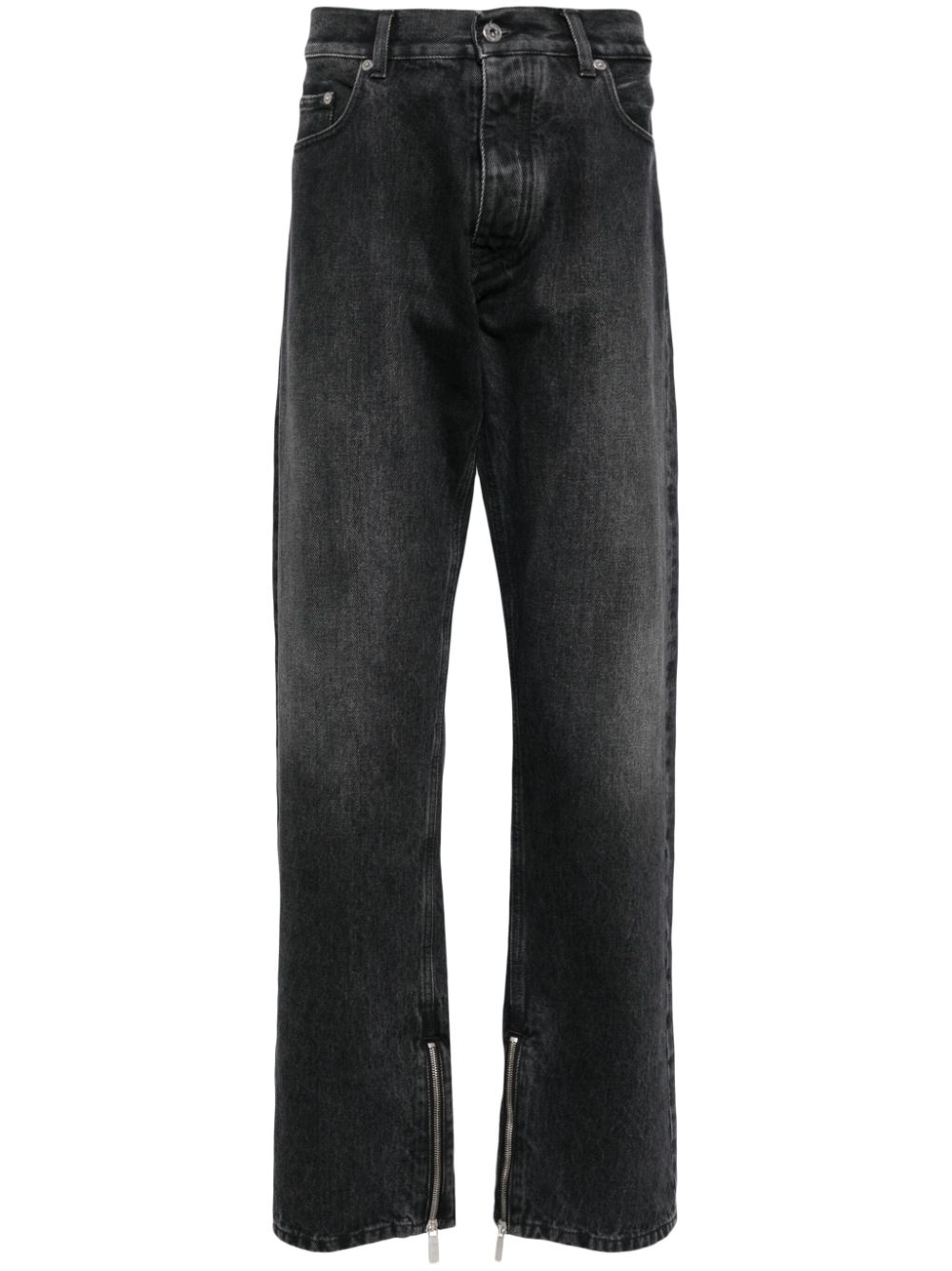 Off-White zip-detail straigh-leg jeans - Black von Off-White