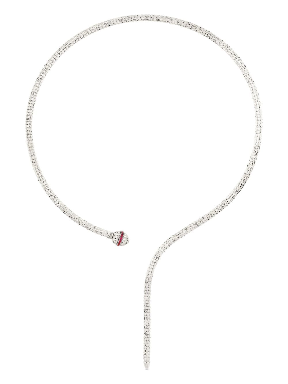 Officina Bernardi 18kt white gold Ophidia Y ruby necklace - Silver von Officina Bernardi