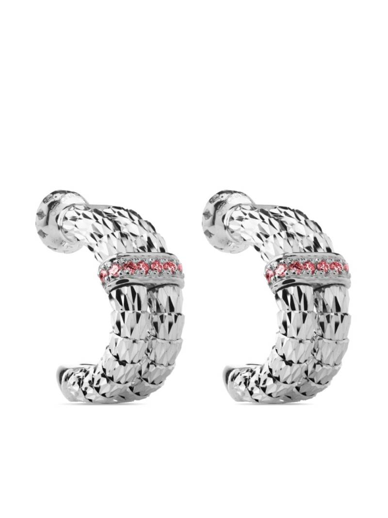 Officina Bernardi 18kt white gold Ophidia ruby hoop earrings - Silver von Officina Bernardi