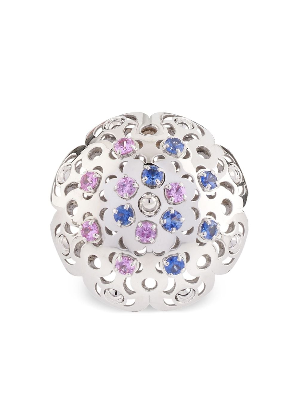 Officina Bernardi 18kt white gold large Damasco sapphire ring - Silver von Officina Bernardi